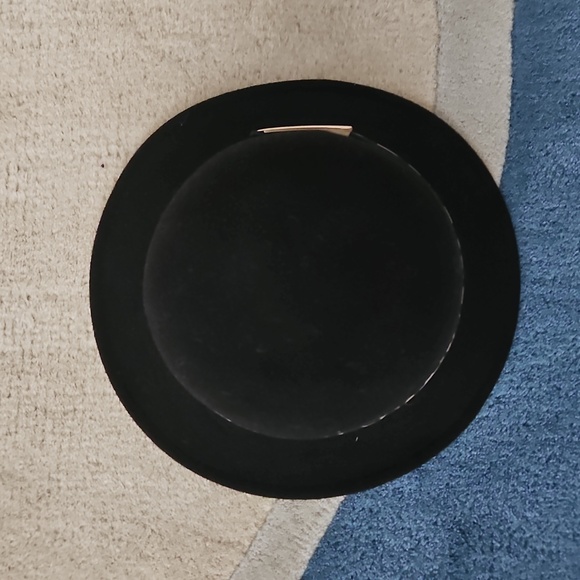 Anne Klein Black Felt Cloche Hat with Animal Print Band - Picture 3 of 6